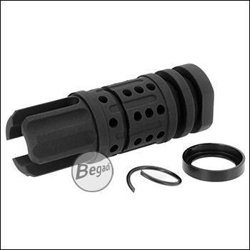 Begadi Flashhider "Sparky", mit 14mm CCW Gewinde, Aluminium, schwarz