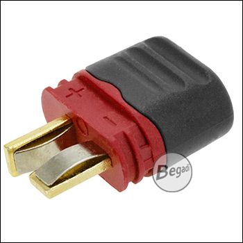 DEAN / T-Stecker, 2teilig, männlich, vergoldet, mit Isolierkappe (Hochstromstecker)