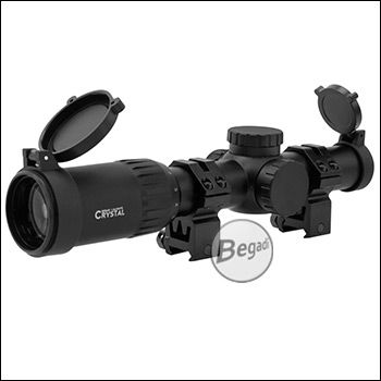 Begadi CRYSTAL Premium LPVO / Zielfernrohr 1-8 x 24 SFR inkl. Killflash, Montage & FlipUp Cover