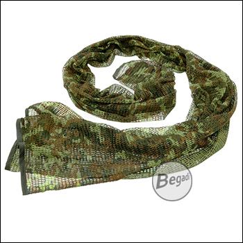 Begadi Sniper Netzschal "Commando", 175 cm × 85 cm, aus Baumwolle, flecktarn 