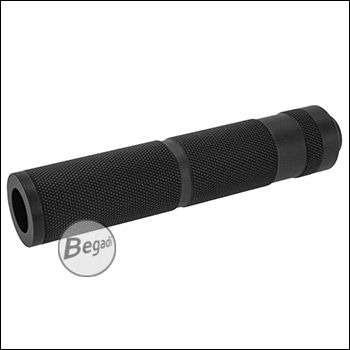 Begadi "ECO Slim" Aluminium Silencer mit 14mm CCW Gewinde, schwarz -regular / 157mm-