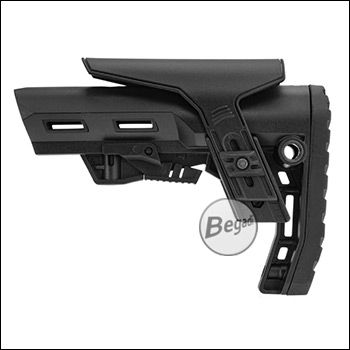 Begadi Universal M4 Schaft "Berserk", aus nylonverstärktem Polymer, mit verstellbarer Wangenauflage - schwarz