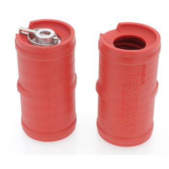 Begadi Frag Grenade Set, gasbetrieben, Bundle mit überarbeitetem Boden -rot, mit roter Zusatzhülle- (frei ab 18 J.)