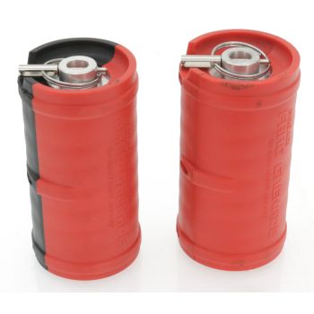 Begadi Frag Grenade Set, gasbetrieben, Bundle mit überarbeitetem Boden -rot/schwarz + rot, 2er Set- (frei ab 18 J.)