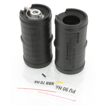 Begadi Frag Grenade Set, gasbetrieben, Bundle mit überarbeitetem Boden -schwarz, mit schwarzer Zusatzhülle & Ersatz Tensioner Set- (frei ab 18 J.)