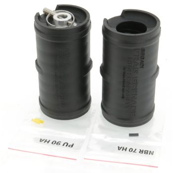 Begadi Frag Grenade Set, gasbetrieben, Bundle mit überarbeitetem Boden -schwarz, mit schwarzer Zusatzhülle & Ersatz Tensioner Set- (frei ab 18 J.)