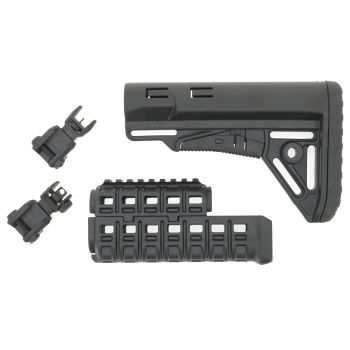 DLG Tactical Bundle (AK47/AK74 Polymer M-LOK Handguard + Low Profile Folding Sight Set + Mil Spec TBS Sharp Low Profile Stock)
