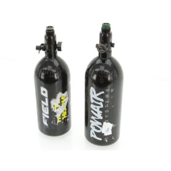 2x Gebrauchte Marken HP Tank / HPA Flasche mit Vorregulator 0,8L (48ci) - 200 bar / 3000 PSI