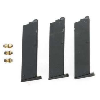 3x Magazin für KJW M9 Serie, 25 BBs - GAS Version - für Bastler