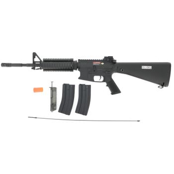 Golden Eagle M4 SR MOD2 Fixed Stock Hybrid (EFCS, Mosfet, short stroked, PRO HopUp) mit Metallgearbox & Burst Modus < 0,5 J.