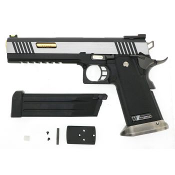 WE HiCapa 6" Bicolor GBB mit Golden Barrel, mit ORGA Super Power 6.00mm Tuninglauf sowie HopUp Upgrade (frei ab 18 J.)