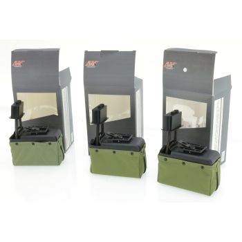 3x Mini Magazin für A&K M249 Serie, 1500 Schuss [-nicht- LiPo ready, ohne Akku, ohne Soundcontrol]