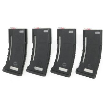 4x Begadi PRO AR15 / M4 Midcap Magazin (150 BBs) -schwarz-