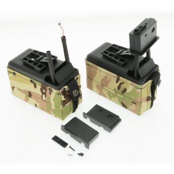2x A&K M249 Boxmagazin (defekt, nicht funktionstüchtig) für Bastler oder als Ersatzteilspender