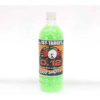 5.000 1ST TARGET DELIGHT Airblister 6mm Airsoft BBs, grün, für Indoor Softair 0,5J und Spring Granaten, 0,12g 