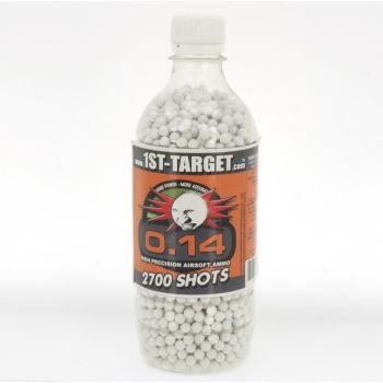  2.700 1ST TARGET Airsoft BBs 6mm 0,14g weiß - für Indoor Softair 0,5J und Spring Granaten