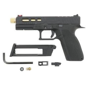  KJW KP-13 "PRO" GBB, CO2 Version, mit Begadi Stainless Efficiency Ventil, CNC Alu Pistonhead, Koffer & Maintenance Kit -tactical / gold- (frei ab 18 J.)