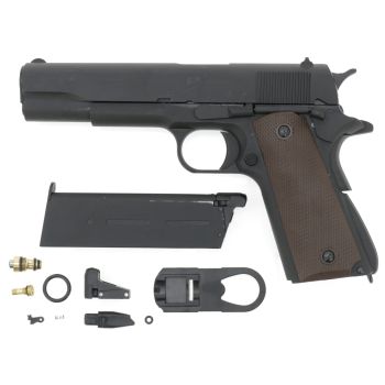 KJW M1911 "PRO" GBB, Gas Version, mit Begadi Stainless Efficiency Ventil, KJW CNC Alu Pistonhead, Koffer & Maintenance Kit (frei ab 18 J.)