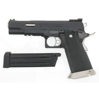  WE HiCapa Force GBB -schwarz- Upgrade Version" mit Begadi Stainless Efficiency Ventil, CNC Alu Pistonhead und Koffer (frei ab 18 J.)