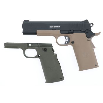 KJW KP-08 GBB, TAN, Gas Version (funktional !) + olive Griffstück separat (frei ab 18 J.)