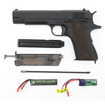 Cyma CM.123 "Gen. 2" AEP -schwarz- inkl. Mosfet & 2 LiPo Akku < 0,5 J.