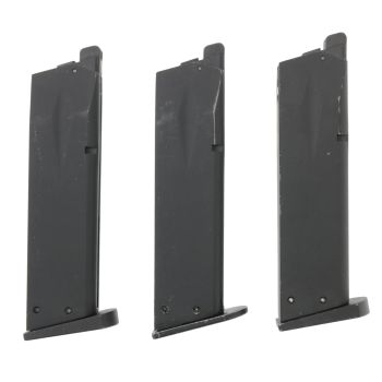 3x Magazin für KJW KP-13 Serie, 24 BBs - Gas Version - mit Begadi Stainless Efficiency Ventil (dicht !)