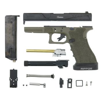 Army Armament R17 Gladiator / Ripper GBB, Begadi Special Version, -schwarz / olive - Teilespender / für Bastler (frei ab 18 J.)