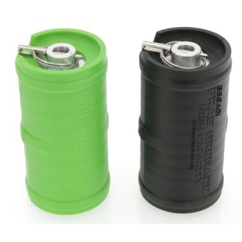 Begadi Frag Grenade Set, gasbetrieben, Bundle mit überarbeitetem Boden -grün + schwarz, 2er Set- (frei ab 18 J.)