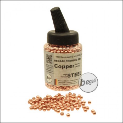 1.500 BEGADI Steel BBs 4,5mm - Copper coated - in feeder