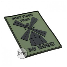 BE-X 3D Rubber Patch "Fight them no more", with Hook & Loop - OD green