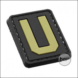 3D Patch "Letter U" made of hard rubber, with Hook & Loop