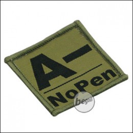 BE-X Bloodtype patch "A, neg. - NoPen" - OD green