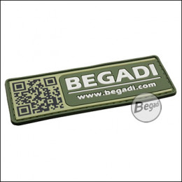 3D Patch "Begadi Shop", QR code design, made of hard rubber, with velcro - olive (free with 75 EUR of purchase)