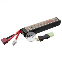 Begadi "AMAX" LiPo Battery 11.1V 1100mAh 20C "Compact" Single Stick with Dean & Adapter on Mini TAM -beige-