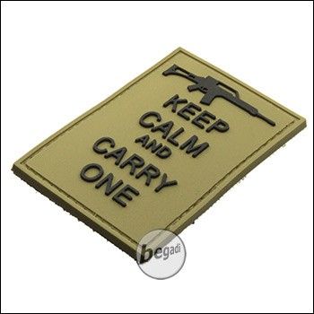 BE-X 3D Badge "Carry an G36", made of hard rubber, with Velcro - TAN