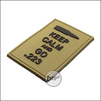 BE-X 3D badge "Go .223", hard rubber, with velcro - TAN