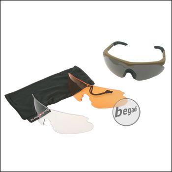 SWISS EYE Schutzbrille -Raptor- Set, Fassung "rubber brown", mit 3 Gläsern [10162]