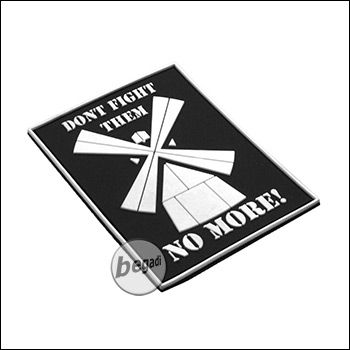 3D Badge "Fight them no more" hard rubber, with Velcro - black