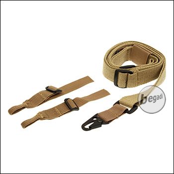 Begadi 3-point sling, multifunctional, with 2 adapters - TAN