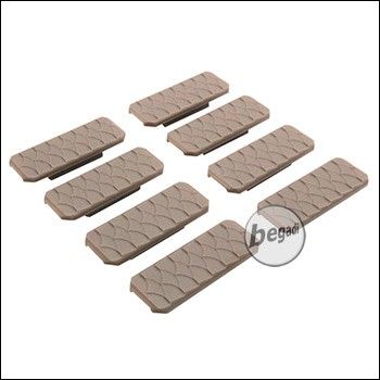 Begadi Rail Cover Set "Type 5", flach, für M-LOK, 8 Stück -TAN-