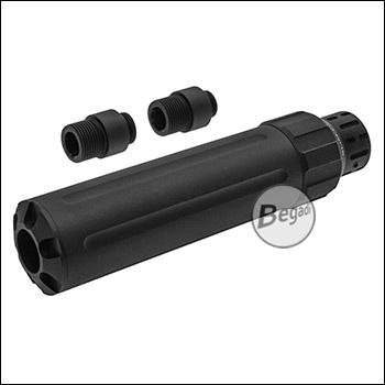 Begadi Supersonic SLIMLINE Silencer made of aluminum - 14mm CCW, 12mm CCW, 11mm CCW -Straight-