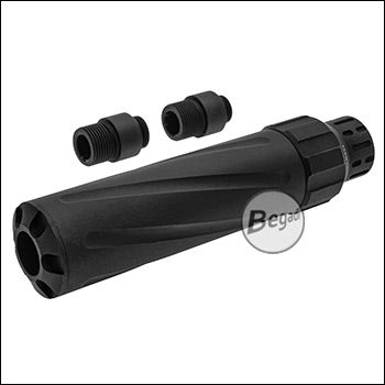 Begadi Supersonic SLIMLINE Silencer made of aluminum - 14mm CCW, 12mm CCW, 11mm CCW -Twisted-