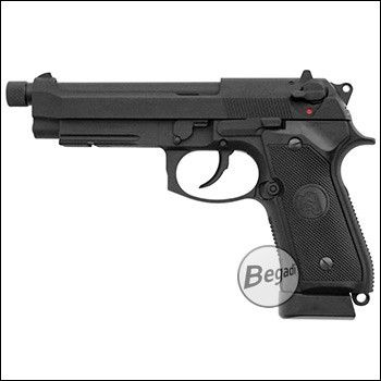 KJW M9 A1 "PRO" GBB, CO2 Version, with Begadi Stainless Efficiency Valve, CNC Alu Pistonheads, Case & Maintenance Kit (18+)