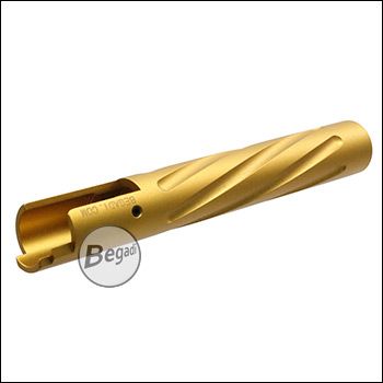 Begadi Twisted Outer Barrel mit 11mm CW Gewinde für 1911 / HiCapa GBB -goldfarben-