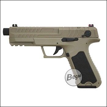 Cyma CM.127A "Gen.5" AEP with Begadi CORE EFCS / Mosfet, CNC HopUp, tuning barrel, 14mm CCW, 11.1V LiPo battery & USB charger (Reddot ready) -TAN- < 0.5 J.