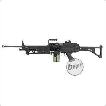 A&K M249 MK1 Upgrade LMG AEG, Nylon Version mit PRO HopUp, schwarz < 0,5 J.