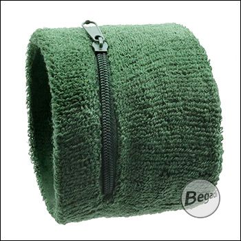 Begadi Wristband / Schweißband, mit eingesetzter Tasche -olive-
