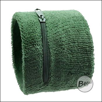 Begadi Wristband / sweatband, with inserted pocket -olive-