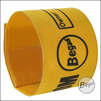 Begadi Team Armband / Patch "Flex Version", elastisch, mit Klettfläche, 1 Stück, gelb