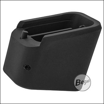 Magazine base for Army Armament R17 / KJW KP-13 / WE-G series GBB magazines, made of aluminum (long version) -black-